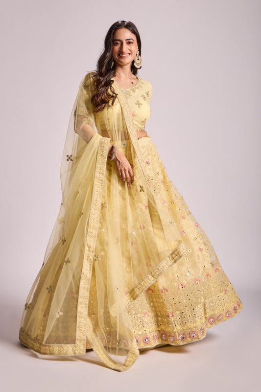 Serene Mirror With Zari Embroidery Traditional Lehenga Choli - Styling India