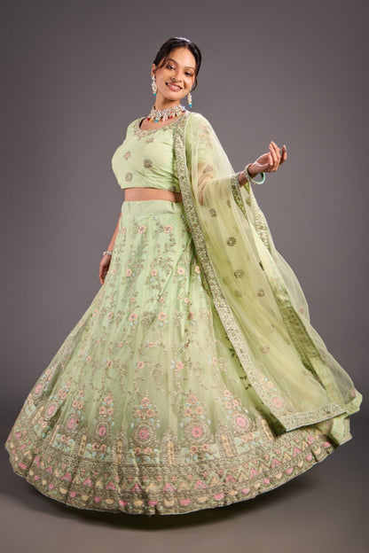 Tradition Zari Embroidery Work Lehenga Choli - Styling India