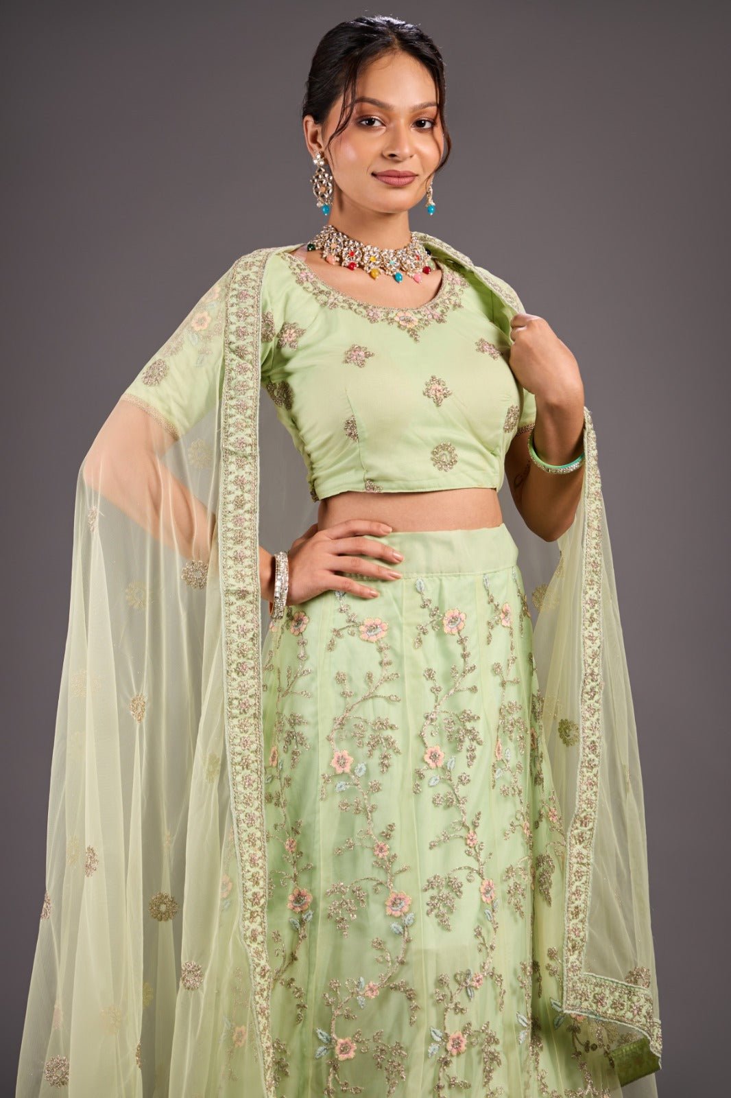 Tradition Zari Embroidery Work Lehenga Choli - Styling India